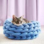 Soft Round Cat Sleeping Basket – Warm & Cozy Pet Bed