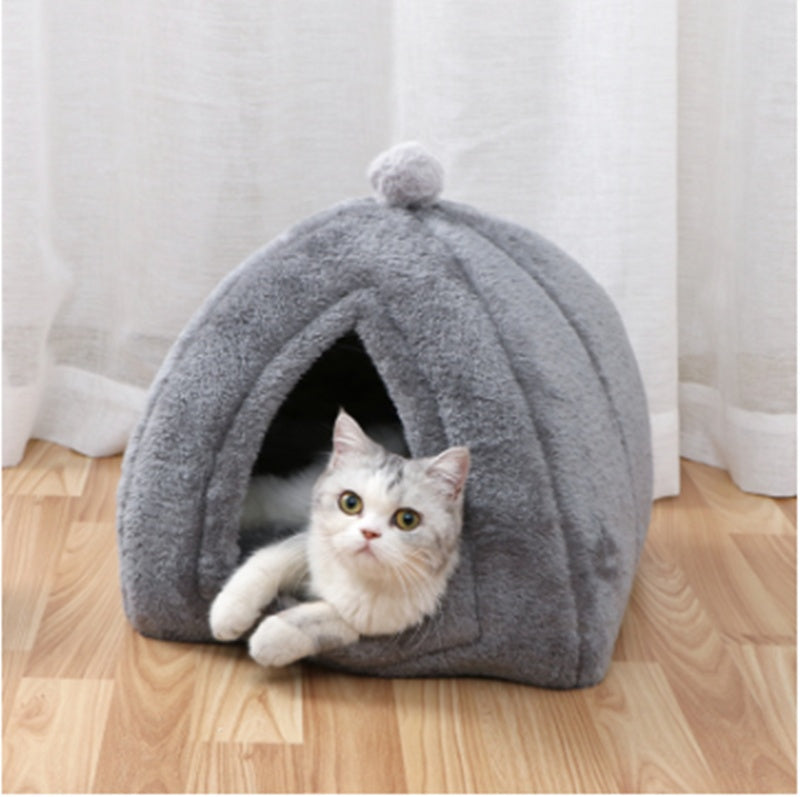 Closed Folding Pet House – Cozy Winter Nest for Cats & Small Dogs