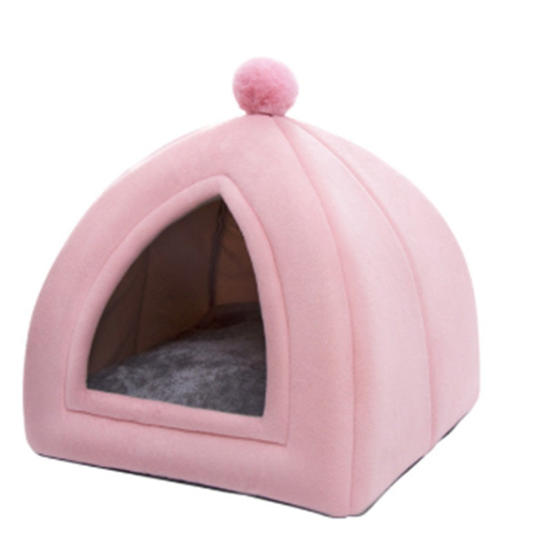 Closed Folding Pet House – Cozy Winter Nest for Cats & Small Dogs