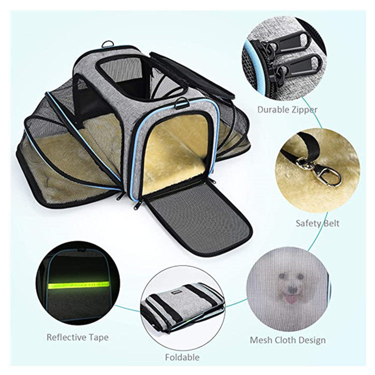 Expandable Airline-Approved Pet Carrier – Soft & Foldable Travel Bag