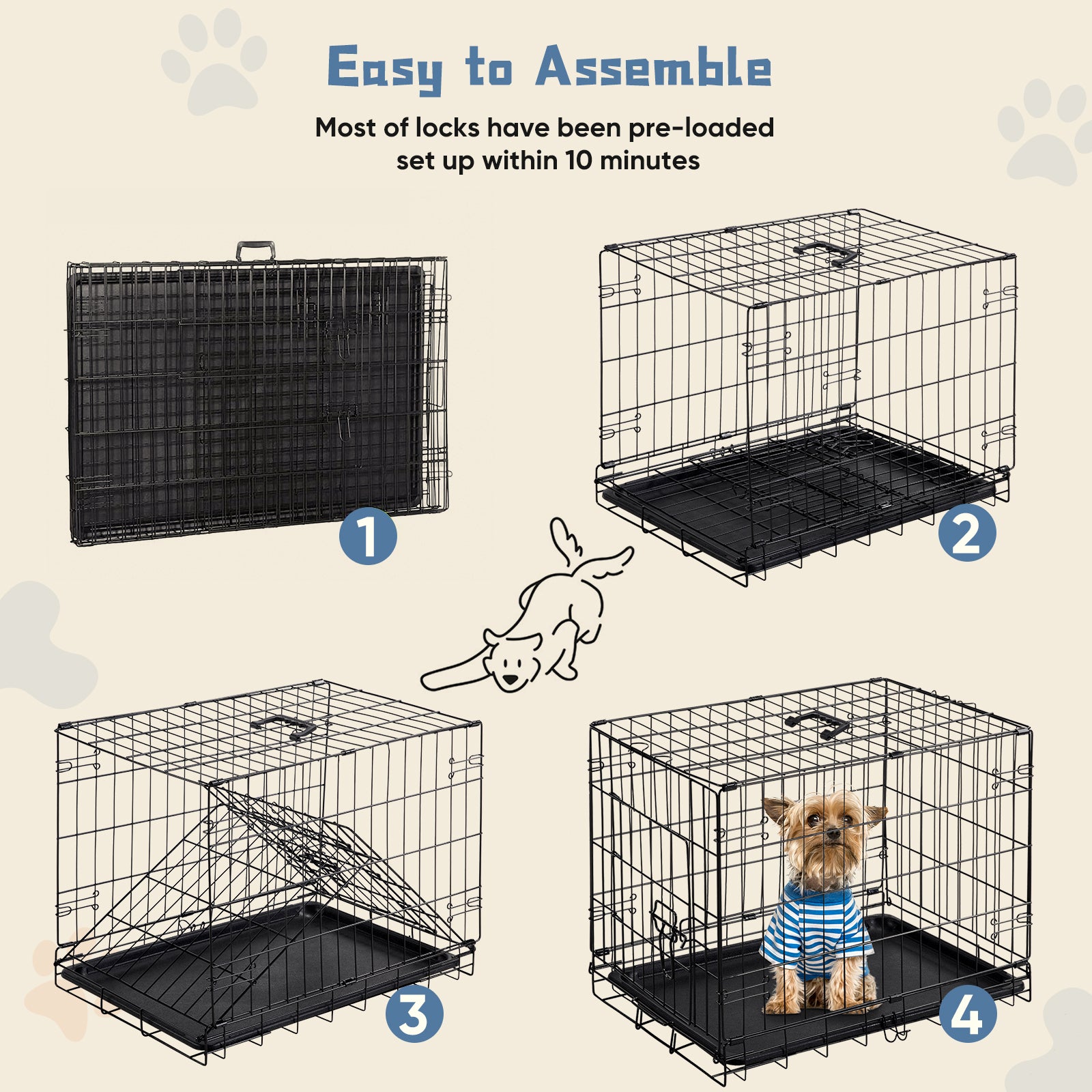 Portable Single Door Dog Cage