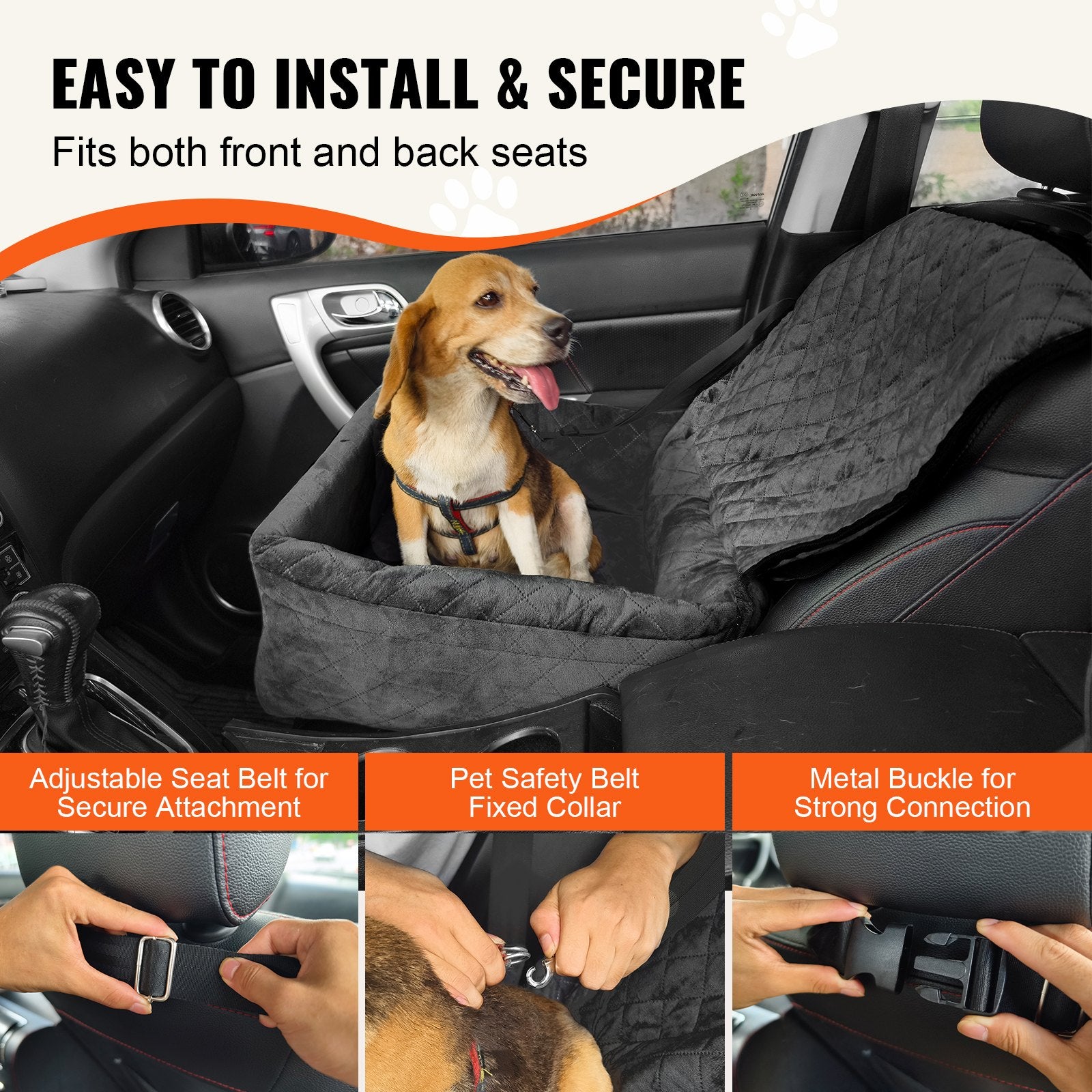 Keep Your Dog Safe & Calm with a Booster Car Seat (Up To 40 lbs )