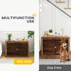 Dog Crate Furniture with Flip-Up Top – Dual Door, Side Table Design