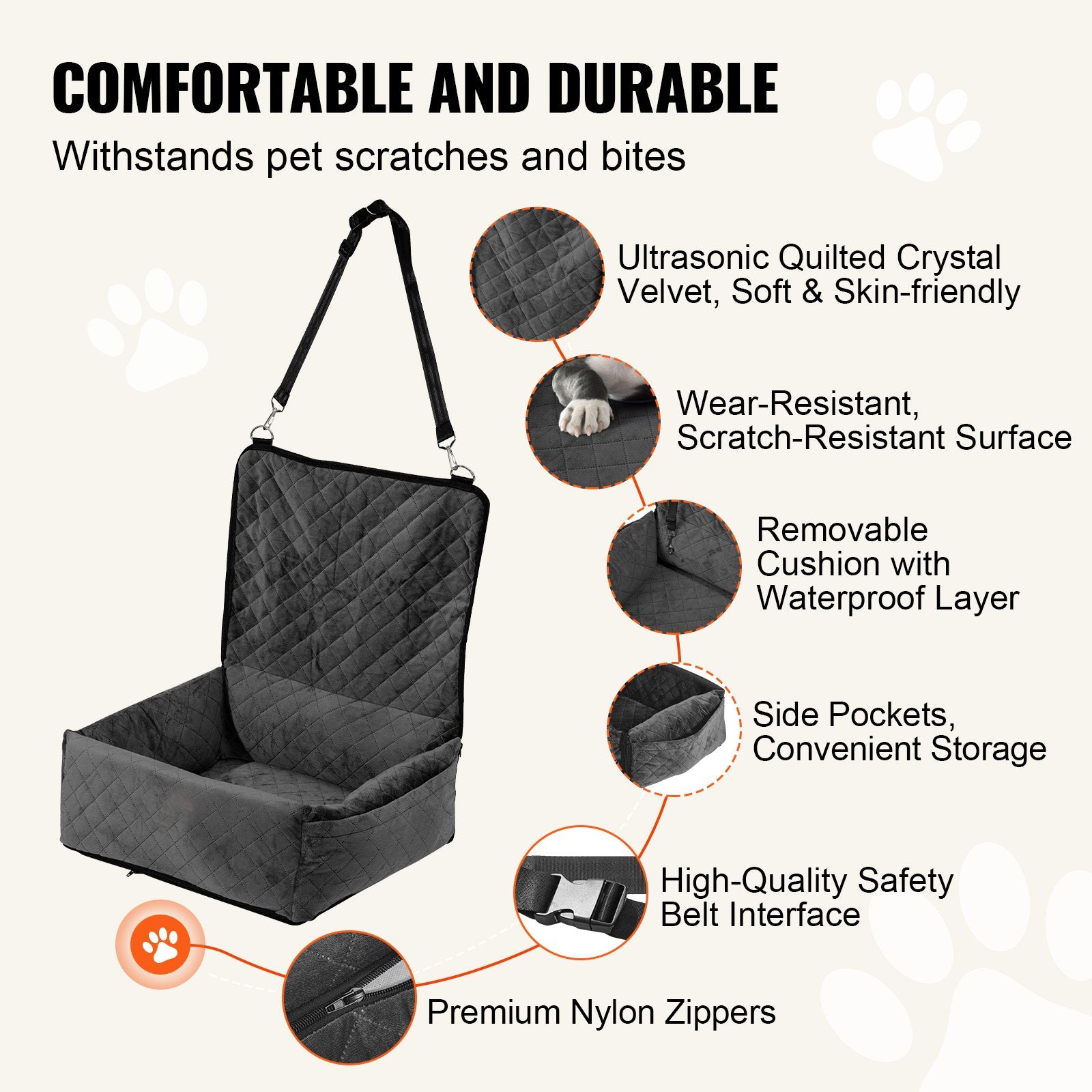 Keep Your Dog Safe & Calm with a Booster Car Seat (Up To 40 lbs )