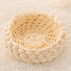 Soft Round Cat Sleeping Basket – Warm & Cozy Pet Bed
