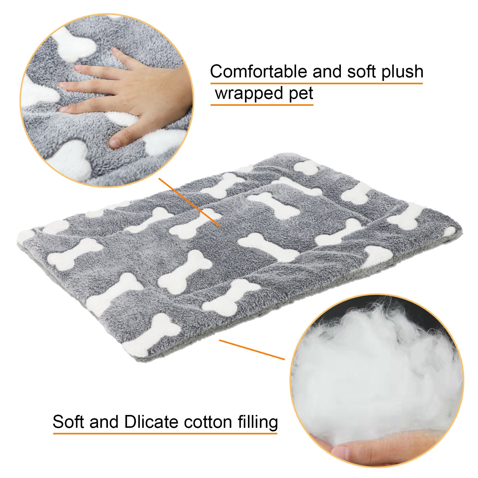 Self-Warming Pet Bed Mat – Washable Reversible Crate Pad for Cats & Dogs