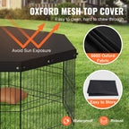 VEVOR Dog Playpen – Foldable Exercise Pen with Top Cover & Ground Stakes for Pets