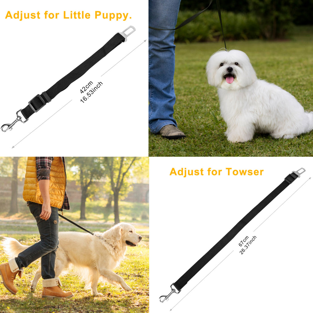 2-Pcs Pet Dog Seat Belt ( Adjustable Safety Strap)