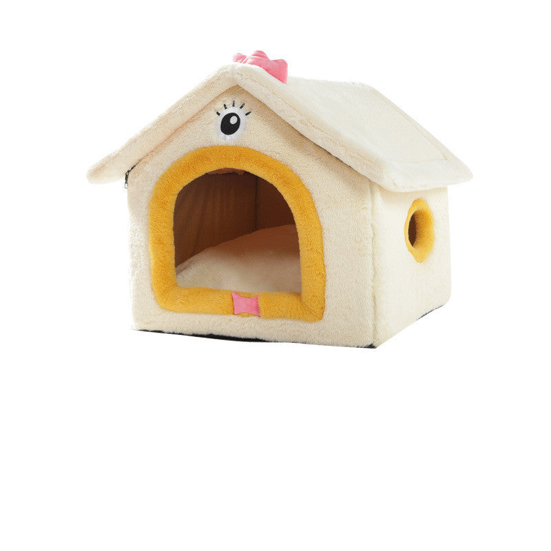 Small Teddy Pet House – Cozy Nest for Cats & Dogs