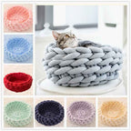 Soft Round Cat Sleeping Basket – Warm & Cozy Pet Bed