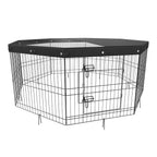 VEVOR Dog Playpen – Foldable Exercise Pen with Top Cover & Ground Stakes for Pets