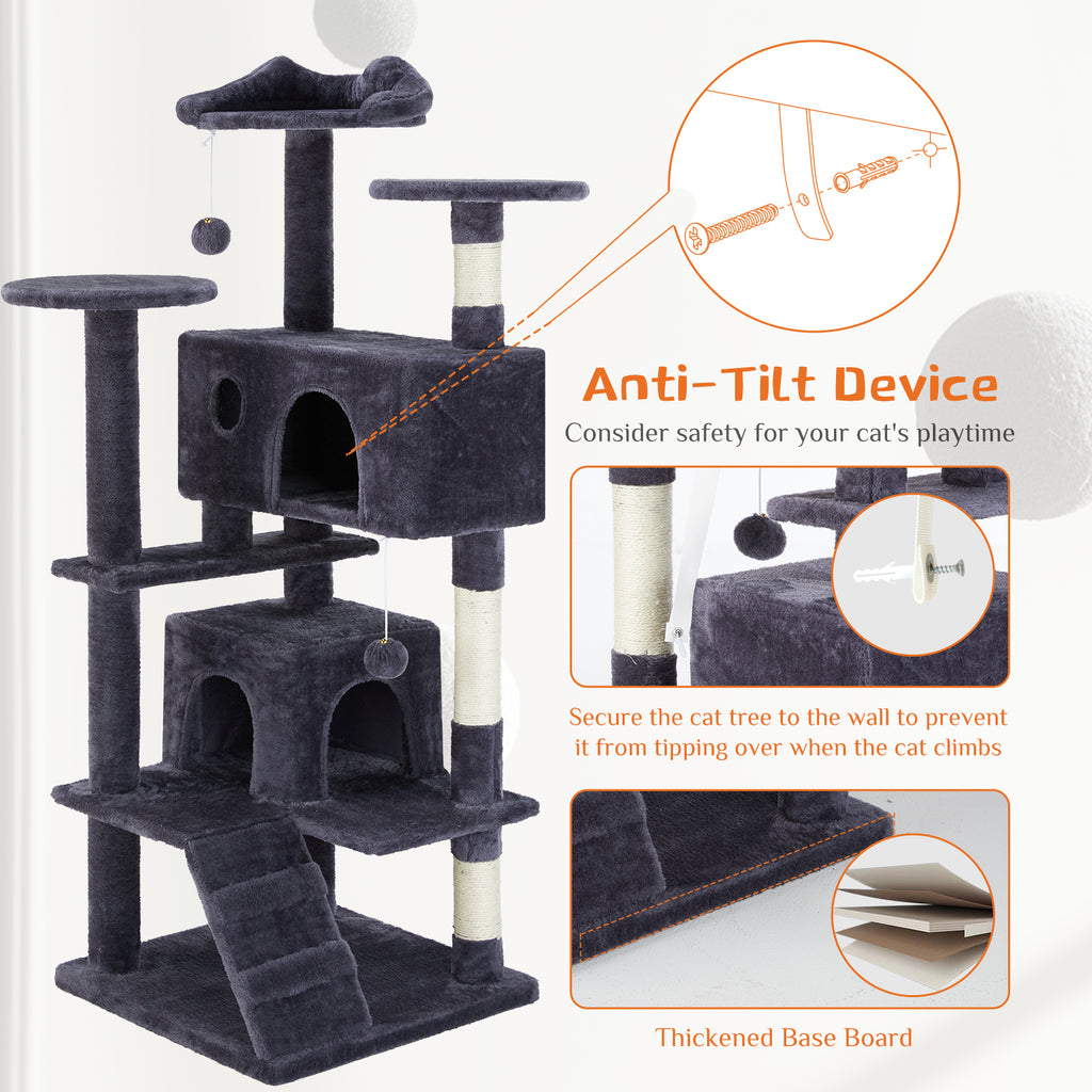 Cat Climbing Treehouse – Multi-Level Play & Rest Center