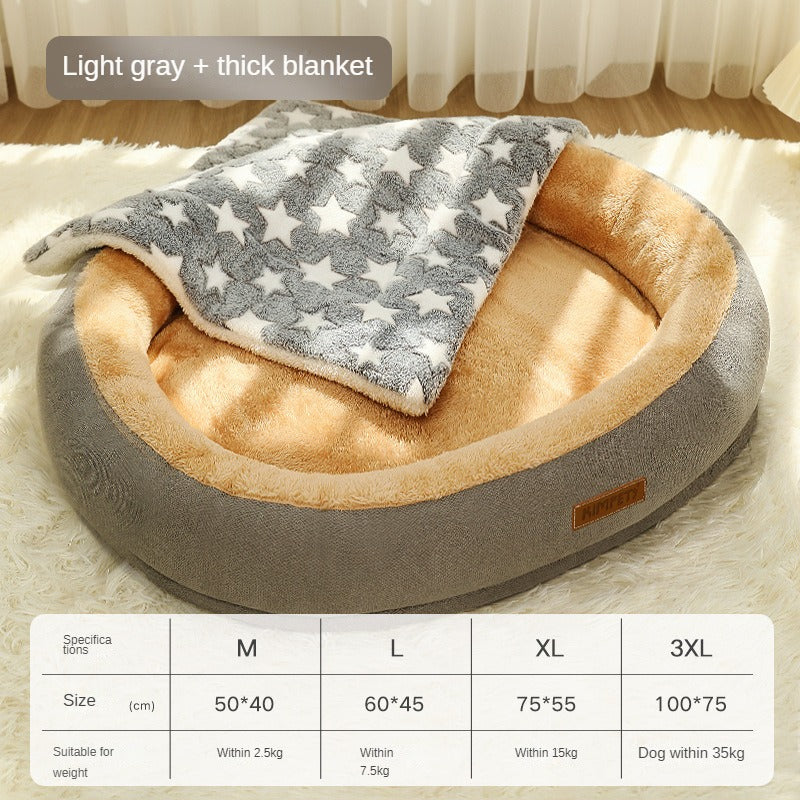 Removable & Washable Dog & Cat Bed – Soft and Comfortable Sleeping Spot