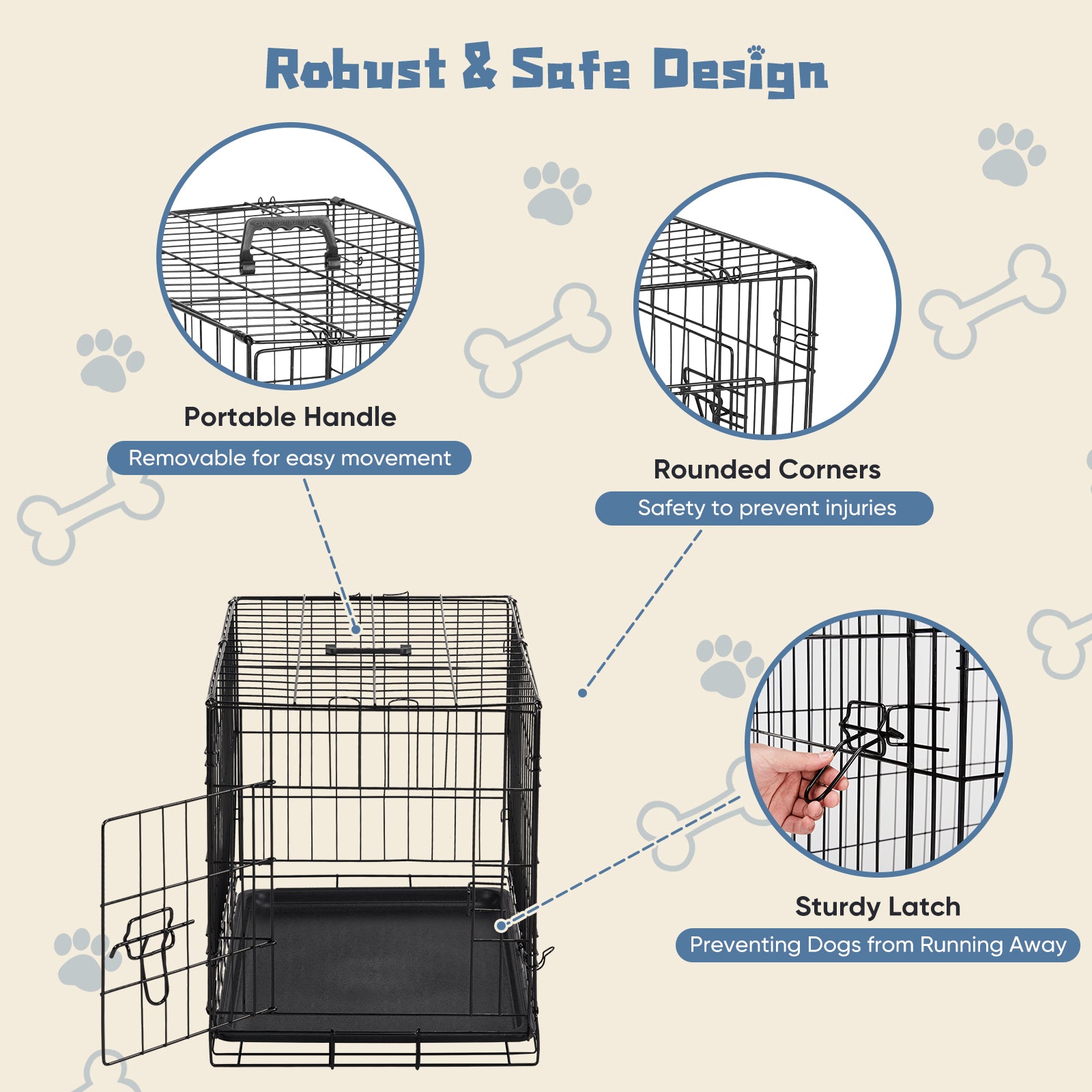 Portable Single Door Dog Cage