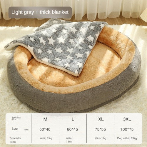 Removable & Washable Dog & Cat Bed – Soft and Comfortable Sleeping Spot