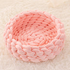 Soft Round Cat Sleeping Basket – Warm & Cozy Pet Bed