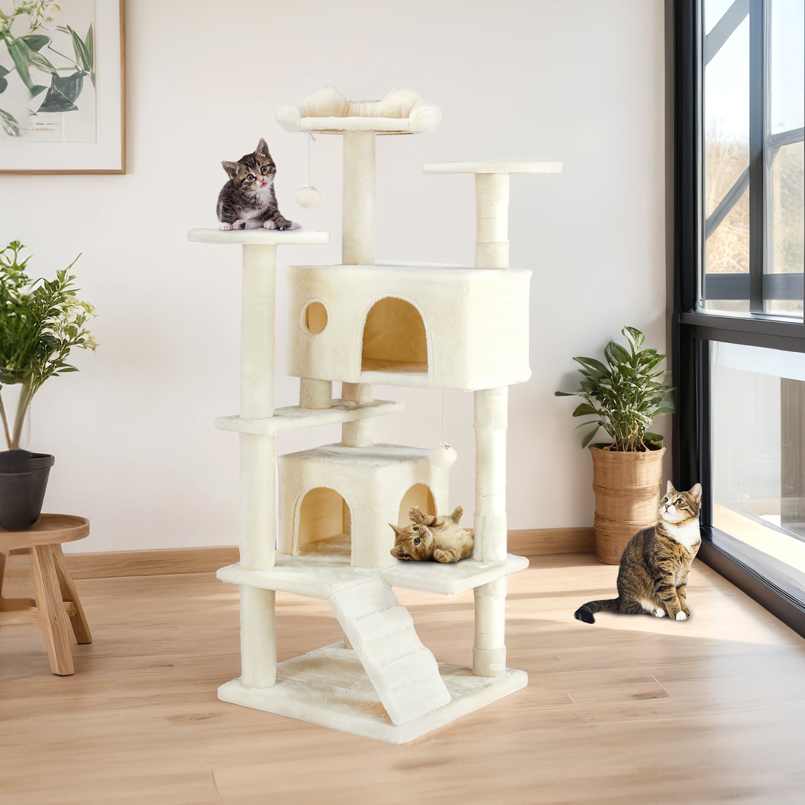 Cat Climbing Treehouse – Multi-Level Play & Rest Center