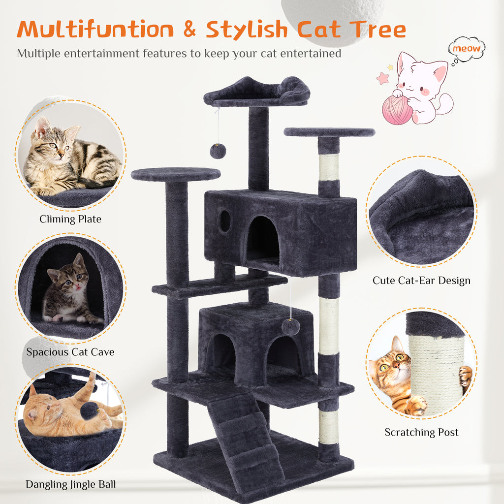 Cat Climbing Treehouse – Multi-Level Play & Rest Center