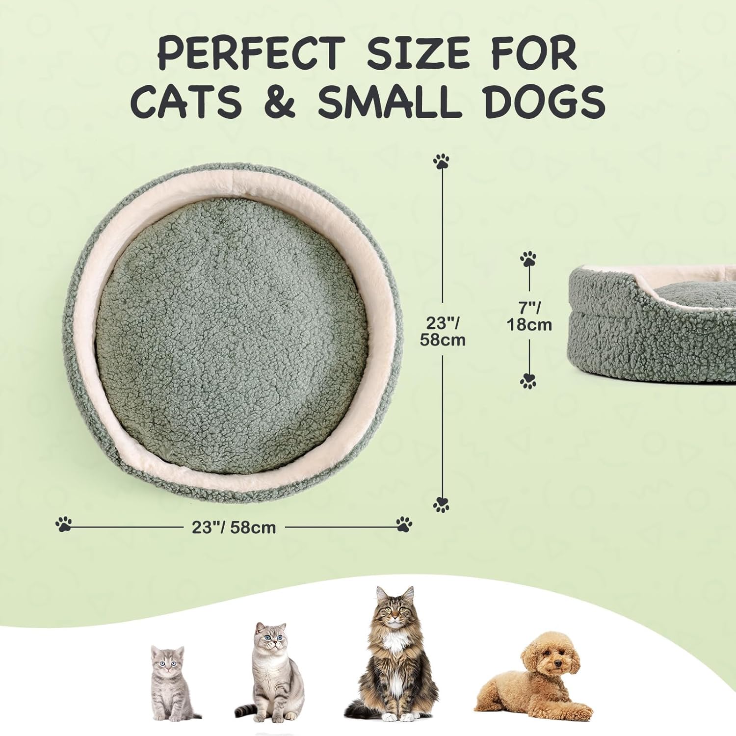 Washable Orthopedic Pet Bed with Non-Slip Base (Cats & Small Dogs)