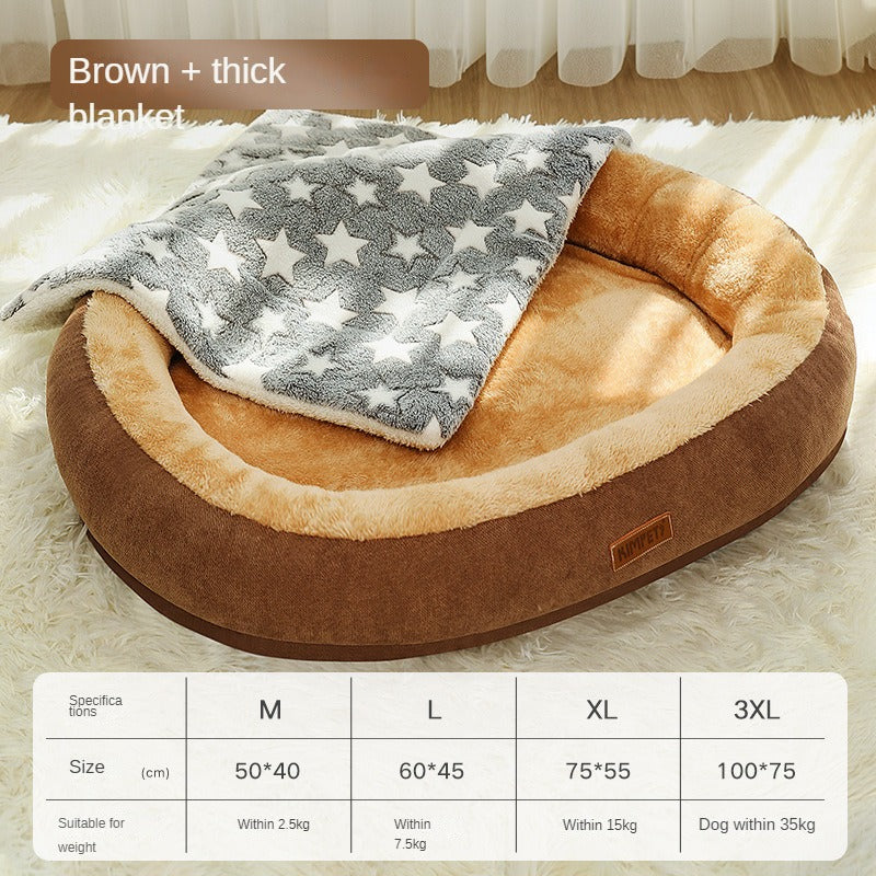 Removable & Washable Dog & Cat Bed – Soft and Comfortable Sleeping Spot